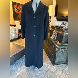 Black Cashmere & lambswool full length coat
